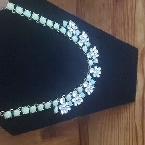 Crystal gold tone chain